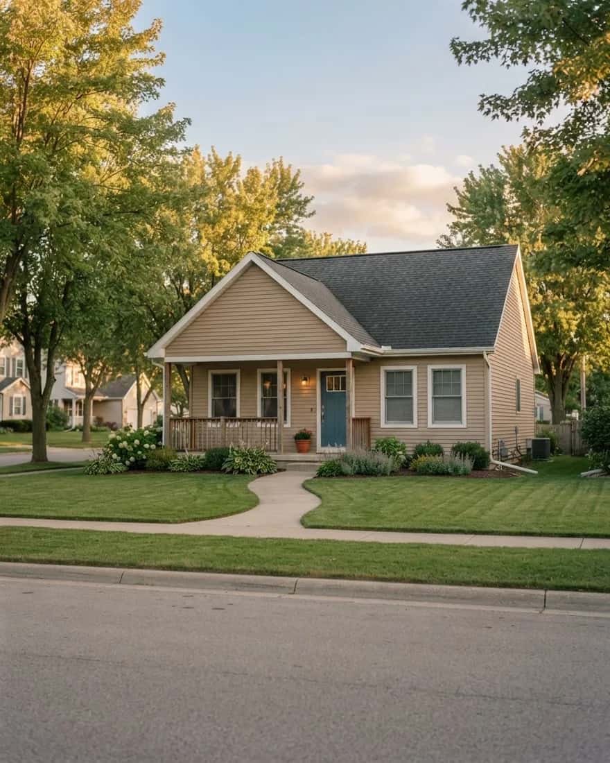 A single family home on a quiet street
